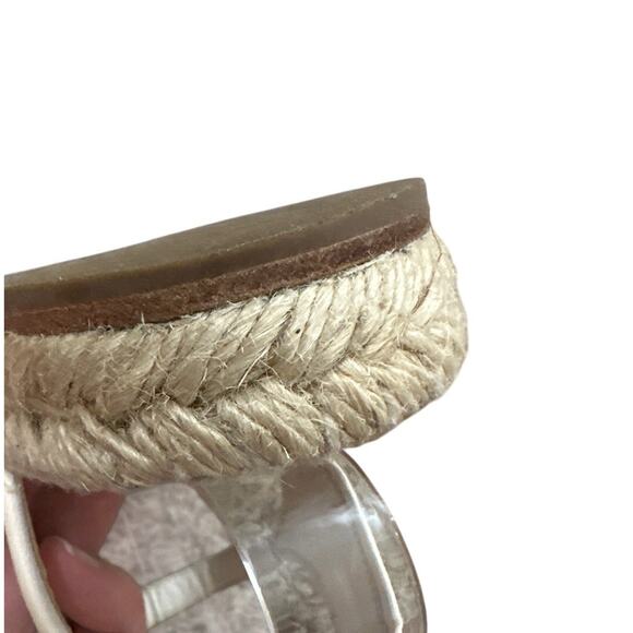 Chanel Bicolor CC Chain Slides Espadrille Sandal *flaw* size 6 - Picture 9 of 9